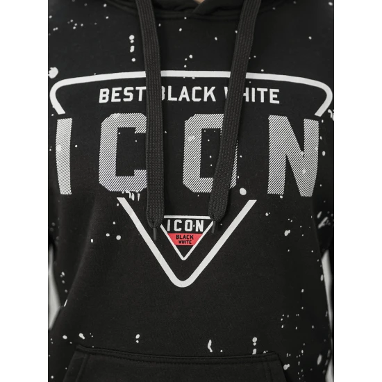 Vyriškas juodas džemperis Best Vyriški džemperiai su gobtuvu