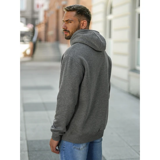 Vyriškas pilkas džemperis Brooklyn Vyriški džemperiai su gobtuvu