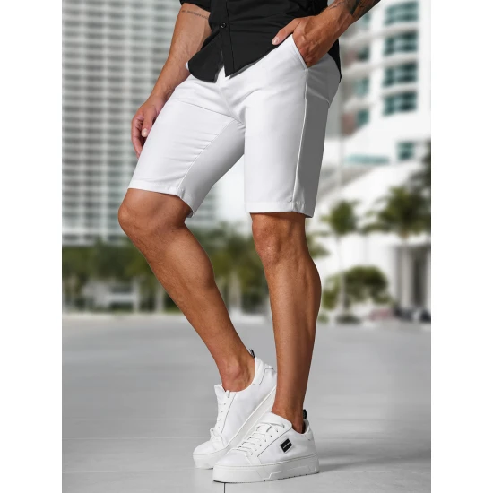 Vyriški balti šortai Remo Šortai | Bridžai