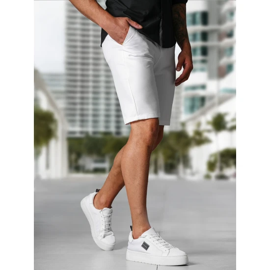 Vyriški balti šortai Remo Šortai | Bridžai