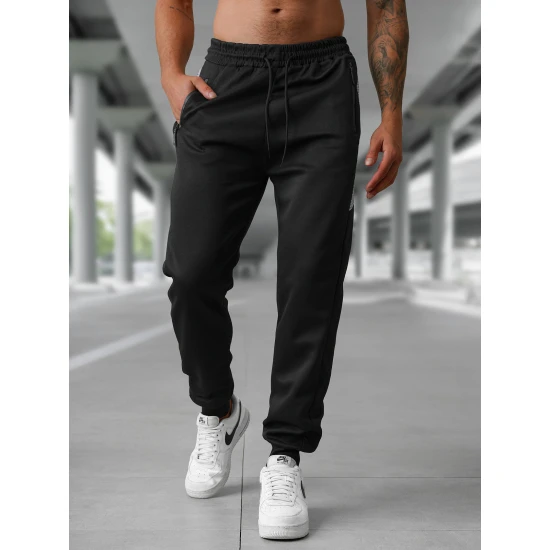 Vyriškos juodos laisvalaikio kelnės Emit Laisvalaikio kelnės