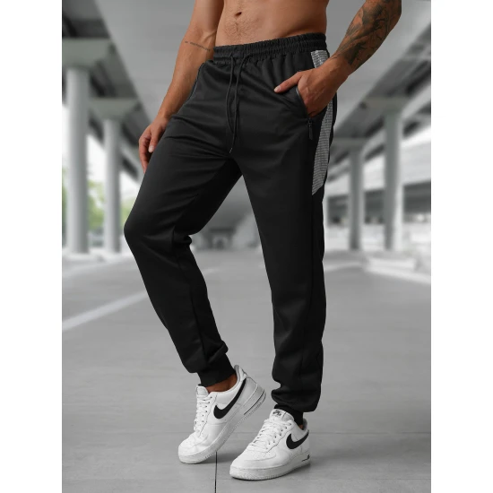 Vyriškos juodos laisvalaikio kelnės Emit Laisvalaikio kelnės