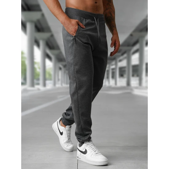 Vyriškos tamsiai pilkos kelnės Rene Laisvalaikio kelnės