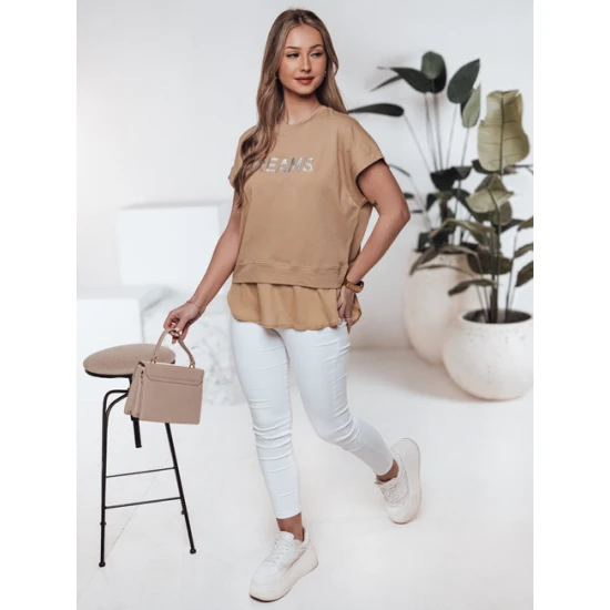 Moteriški rudos spalvos marškinėliai Dreams Marškinėliai su užrašais