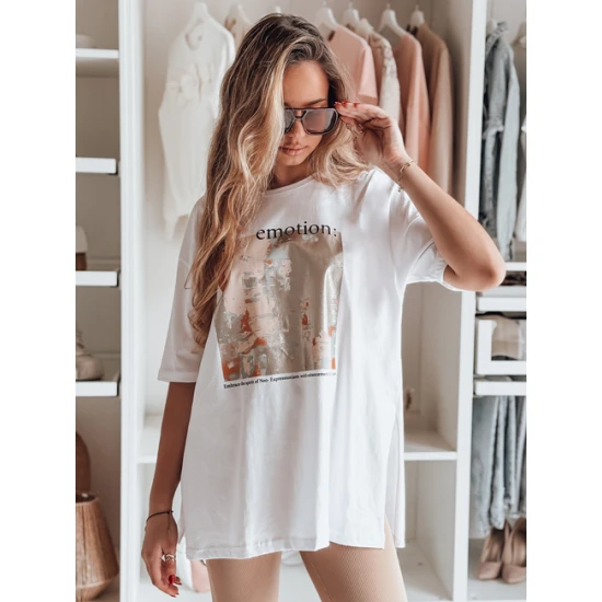 Moteriški balti marškinėliai Emotion Marškinėliai su užrašais