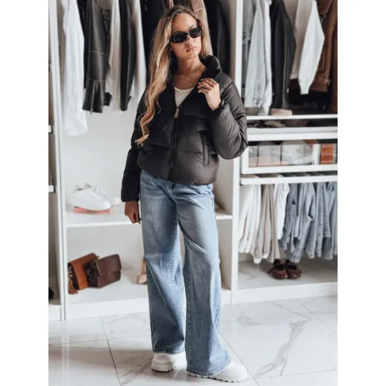 Moteriška juoda žieminė striukė Glam Moteriškos striukės