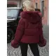 Moteriška žieminė bordo spalvos striukė su kailiuku Evin Striukės