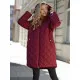 Moteriška žieminė dvipusė bordo striukė su gobtuvu Ela Moteriškos striukės