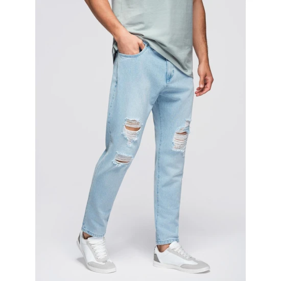 Vyriški šviesiai mėlynos spalvos džinsai Cart