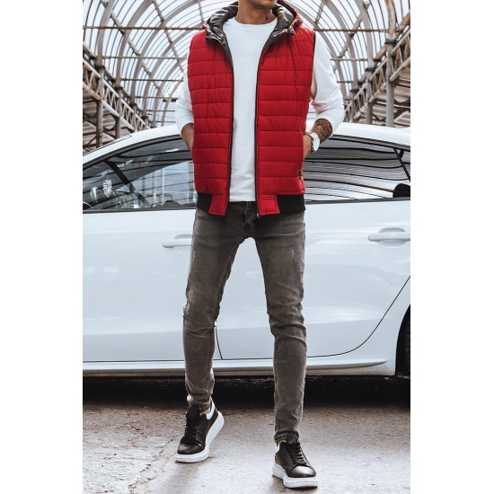 Dygsniuota vyriška bordo liemenė Lider Liemenės