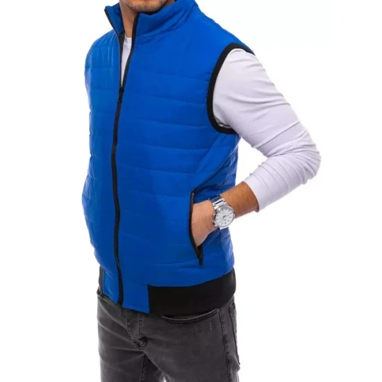 Dygsniuota vyriška mėlyna liemenė Lider Liemenės