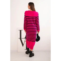 Moteriška dryžuota rožinė suknelė Ender