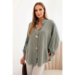 Moteriški chaki spalvos marškiniai Lens