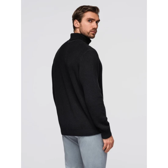 Vyriškas juodas megztinis su aukštu kaklu Ton Megztiniai aukštu kaklu