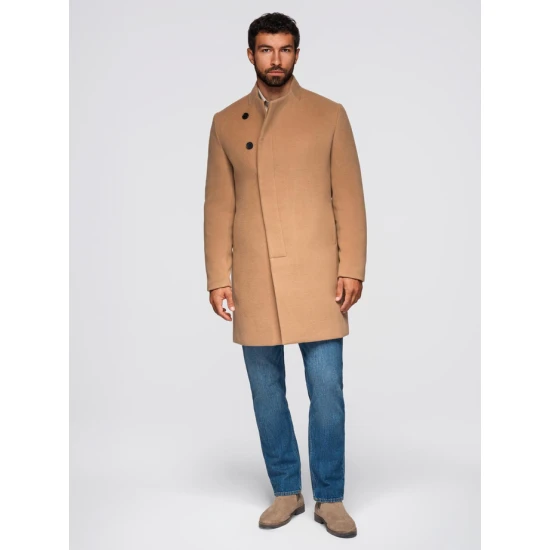 Vyriškas rudas paltas Adre Vyriškos Striukės ir Paltai