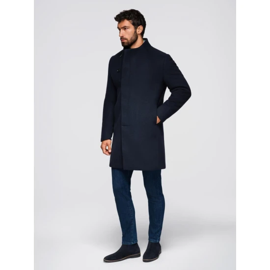 Vyriškas tamsiai mėlynas paltas Adre Vyriškos Striukės ir Paltai