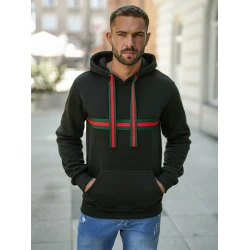 Vyriškas juodas džemperis su gobtuvu Glum