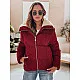 Moteriška žieminė bordo striukė Trendy Moteriškos striukės