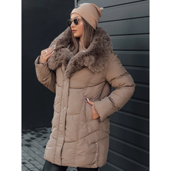 Moteriška žieminė tamsiai rusva striukė Niki Striukės