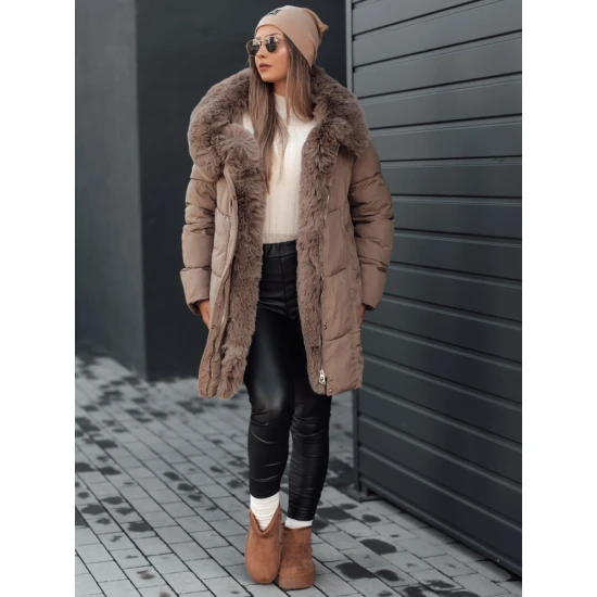 Moteriška žieminė tamsiai rusva striukė Niki Striukės