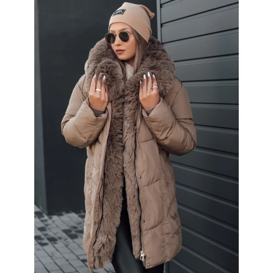 Moteriška žieminė tamsiai rusva striukė Niki Striukės