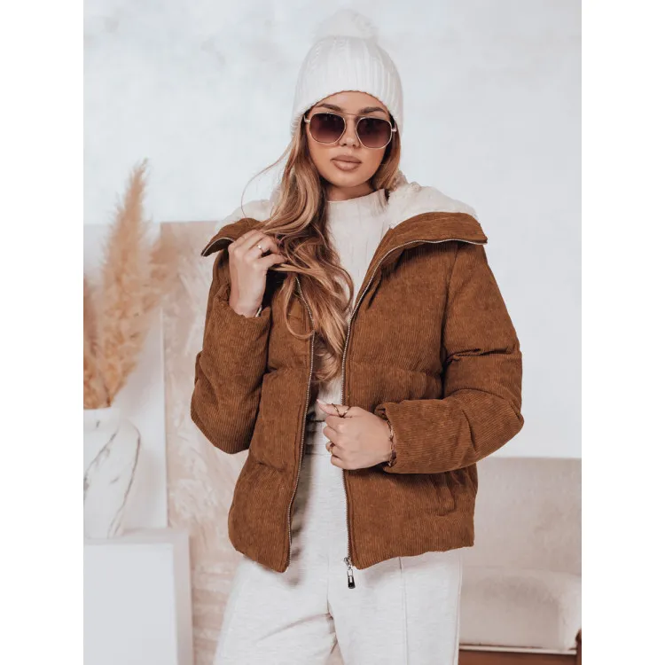 Moteriška žieminė ruda striukė Trendy Moteriškos striukės