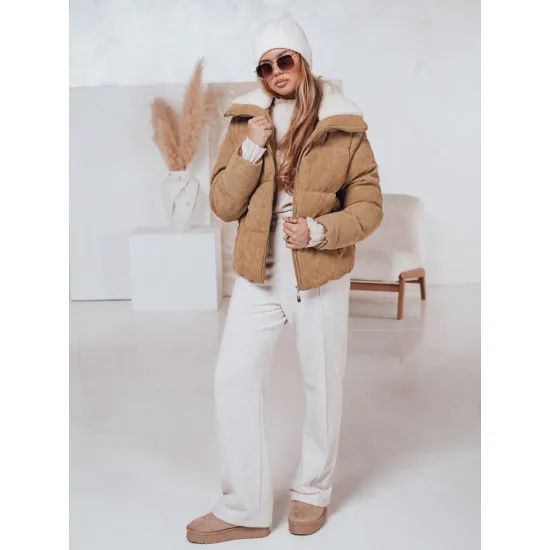 Moteriška žieminė šviesiai ruda striukė Trendy Moteriškos striukės