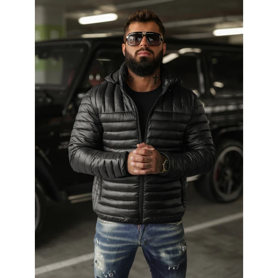 Vyriška juoda striukė Einar Vyriškos Striukės ir Paltai