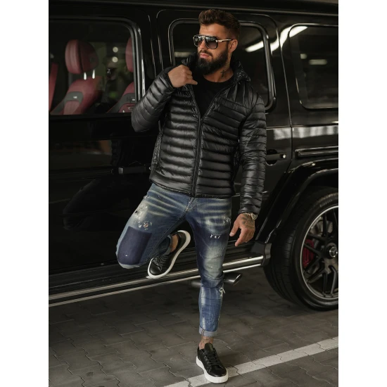 Vyriška juoda striukė Einar Vyriškos Striukės ir Paltai