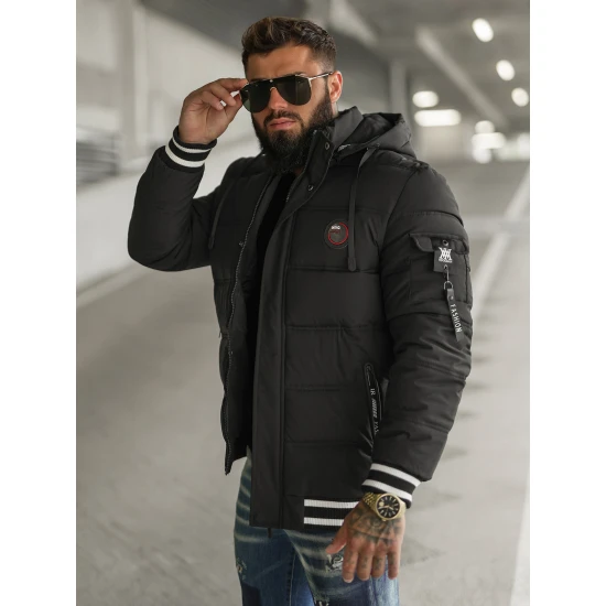 Juoda vyriška dygsniuota striukė Aibel JS/57M7501/392