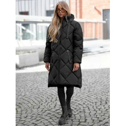 Ilga juoda žieminė striukė Steper