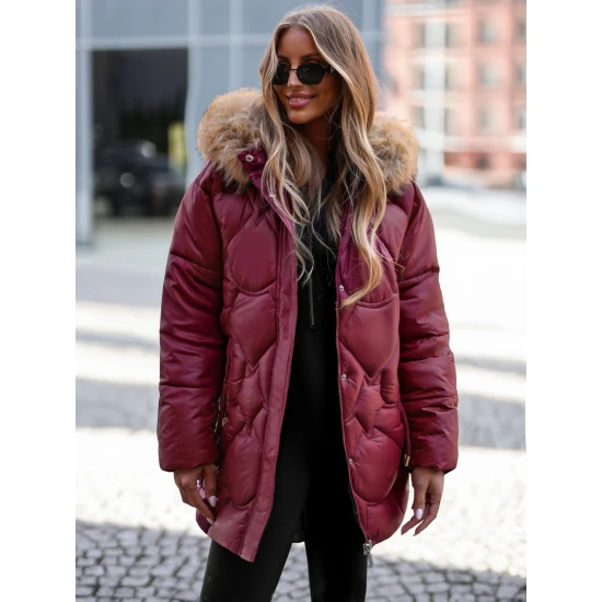 Moteriška žieminė bordo spalvos striukė Verni Moteriškos striukės