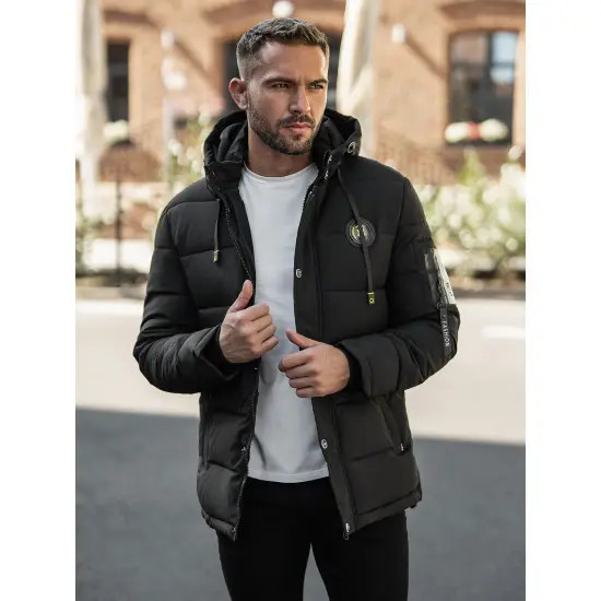 Vyriška juoda žieminė striukė Lorenco JS/57M7503/392