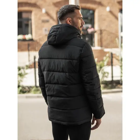Vyriška juoda žieminė striukė Lorenco JS/57M7503/392