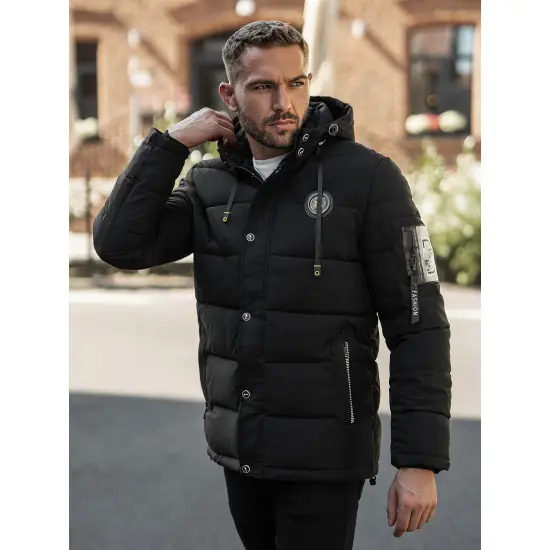 Vyriška juoda žieminė striukė Lorenco JS/57M7503/392