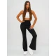 Moteriškos juodos spalvos sportinės kelnės Perla Laisvalaikio kelnės
