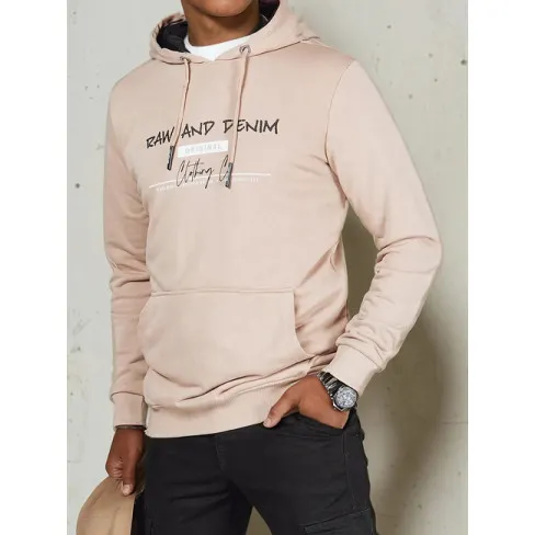 Vyriškas rusvas džemperis su gobtuvu Denim Vyriški džemperiai su gobtuvu