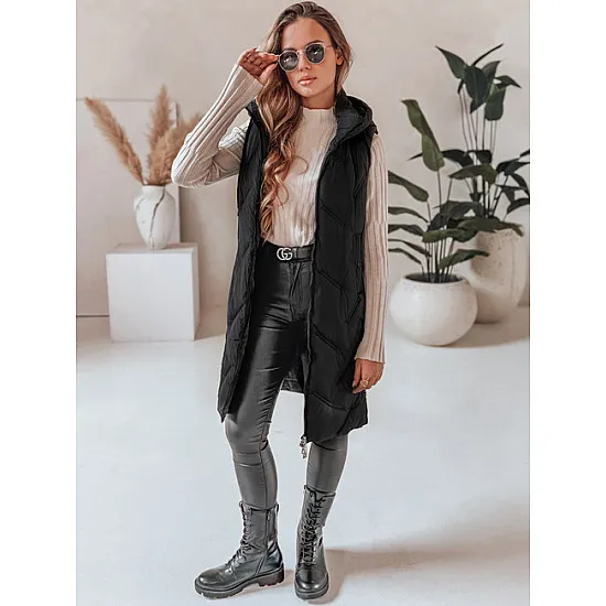 Women's black long waistcoat Lino Women's waistcoats