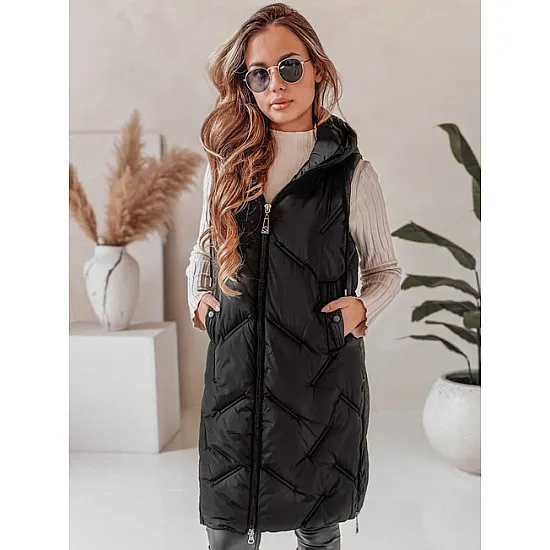 Women's black long waistcoat Lino Women's waistcoats