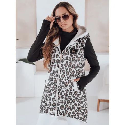 Moteriška balta leopardo rašto liemenė Elmera Moteriškos liemenės