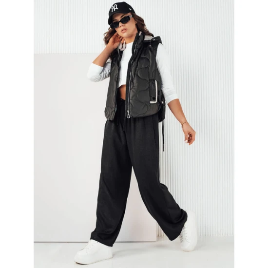 Moteriška juoda liemenė su gobtuvu Teros Moteriškos liemenės