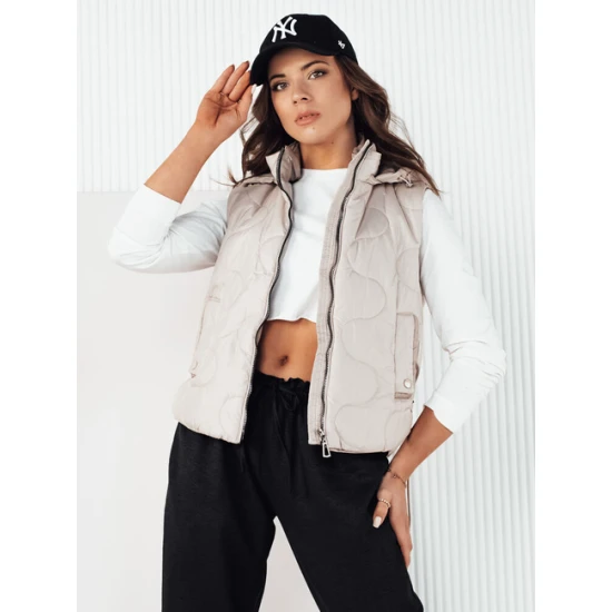 Moteriška šviesiai pilka liemenė su gobtuvu Teros Moteriškos liemenės