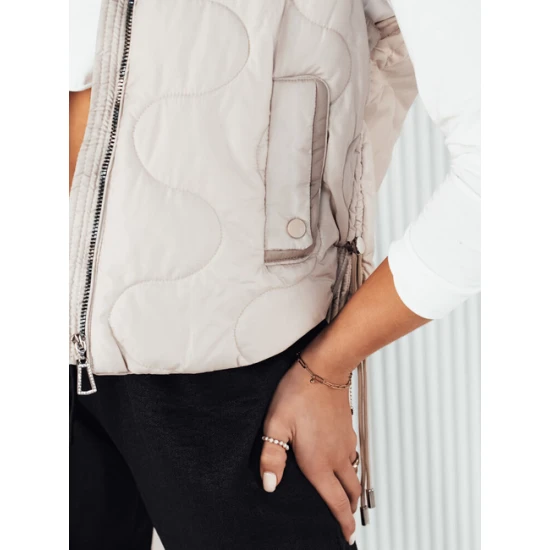 Moteriška šviesiai pilka liemenė su gobtuvu Teros Moteriškos liemenės