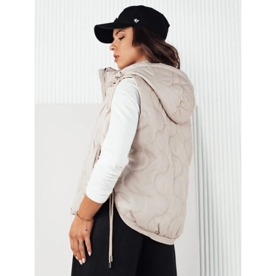 Moteriška šviesiai pilka liemenė su gobtuvu Teros Moteriškos liemenės