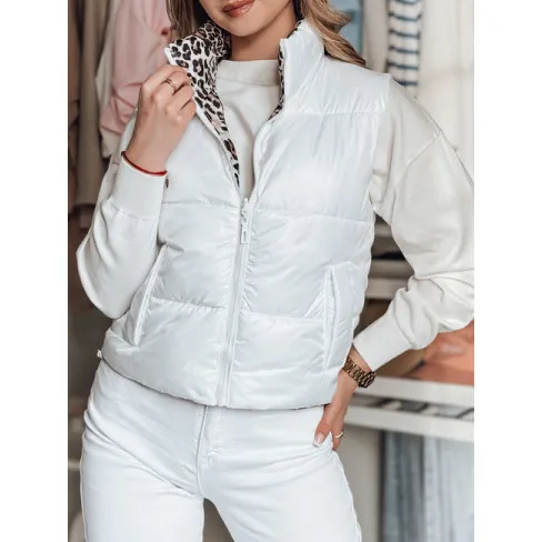 Women's white reversible vest Puff Women's waistcoats
