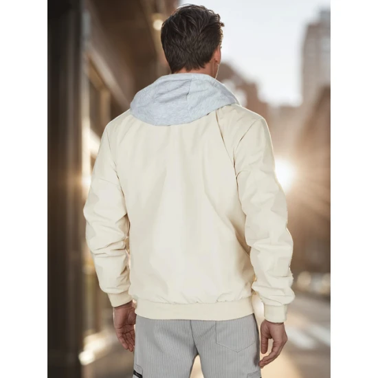 Vyriška baltos spalvos bomber stiliaus striukė Edmin TX5020
