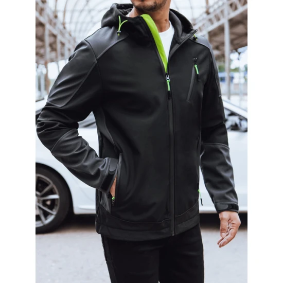 Vyriška juoda striukė su gobtuvu Port Rudeninės / Pavasarinės