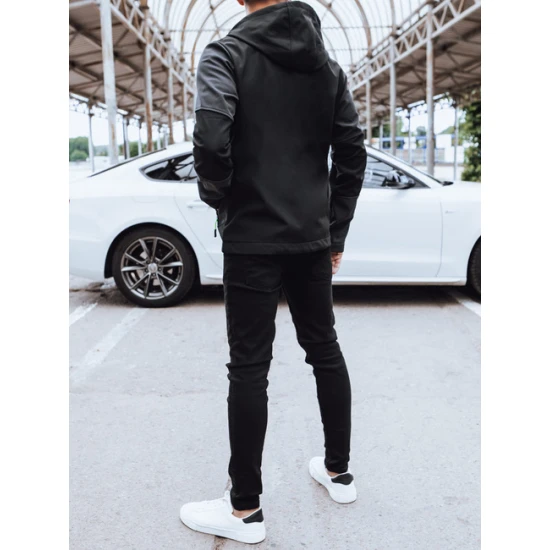 Vyriška juoda striukė su gobtuvu Port Rudeninės / Pavasarinės