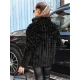 Moteriškas juodas kailinis švarkas su gobtuvu Marly Striukės