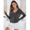 Kobiety ciemnoszary sweter Glow Swetry damskie